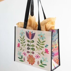 3/$15 Natural Life floral reusable boho happy bag